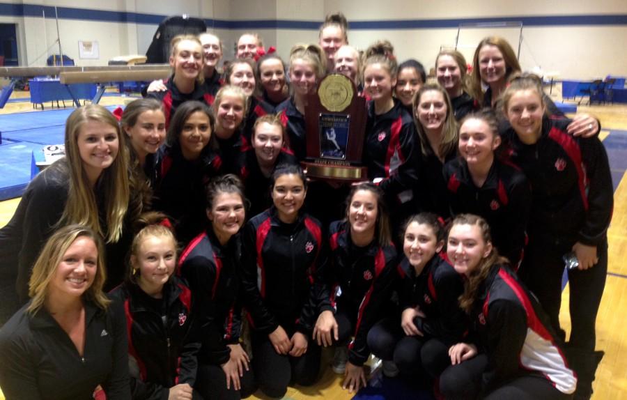 The Pomona Panthers gymnastics team, with five RV members, shattered the state record to win the 2015 Class 5A State Gymnastics Championship