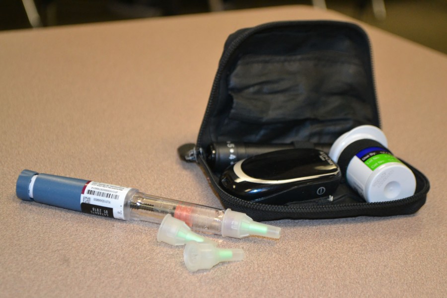 Many students with diabetes carry a meter, a test strip, a pricker and a needle and insulin pen with them at all times.