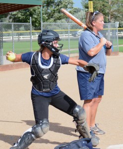 Abri Trujillo (19) had a big day at the plate in the Mustangs 24-7 victory over Lakewood on Sept. 22. The Mustangs finish their regular season on Saturday, Oct, 7, at Dakota Ridge.