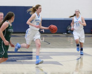 Samantha Van Sickle (18) is the Mustangs only returning starter from a team that finished 24-2 last year. Van Sickle, who has signed to play in college at Colorado School of Mines, will help lead the Mustangs into their season opener, tonight, at home, against top-ranked Grandview.