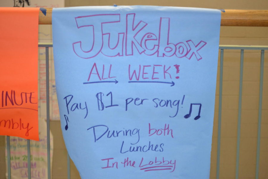 To help raise a little more money along the way, students can pay $1 during lunch to play a song of their choice on a Jukebox in the cafeteria.