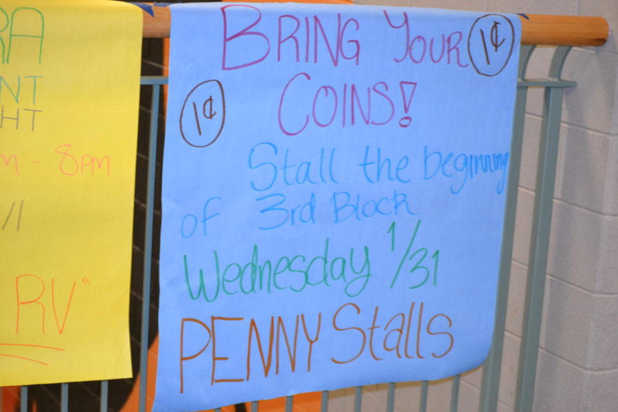 The Penny Stall has two purposes: First, and most importantly, the money will go to the Make-A-Wish Foundation. Second, third-block teachers cant start class until all the donated money is counted.