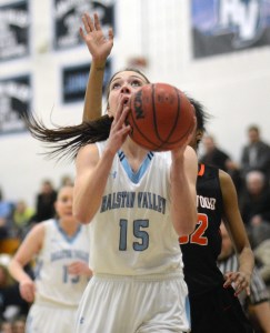 RV's Shelby Nichols looks to score against Lakewood in the Mustangs 6-point loss to the Tigers. The loss was RV's first Jefferson County loss of the season.